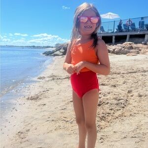 Cat & Jack Color Block Cut-Out Swimsuit